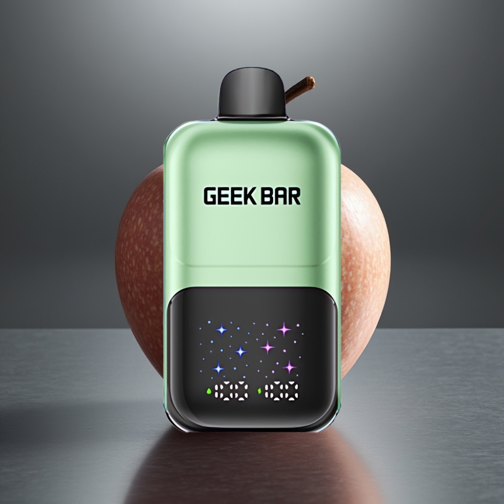 GEEK BAR 2GO 50000 Füst Interaktív Képernyős 3-Szintű Íz/Hűtés Dupla Tartályos 20mL 5% Nikotinsó Szívóaktivált MTL Dupla Alma A&B