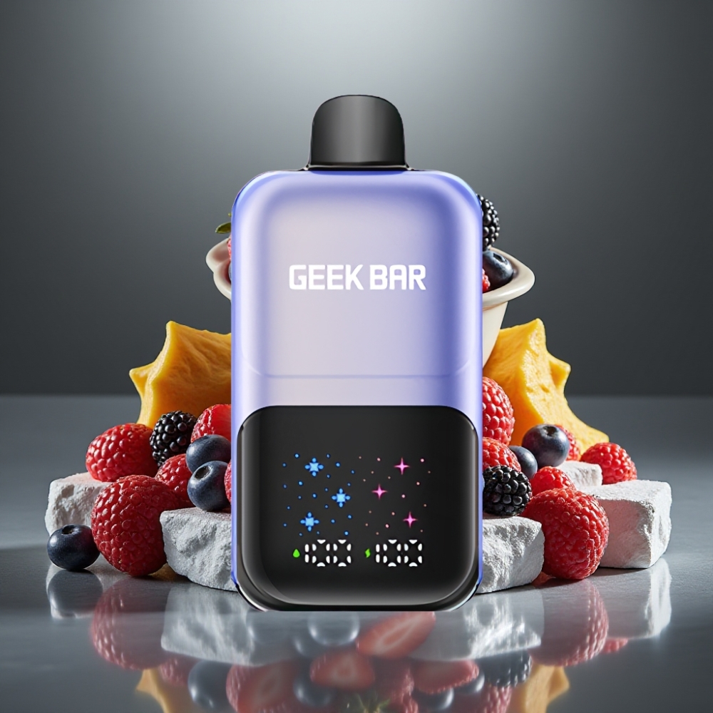 GEEK BAR 2GO 50000 Puff Nagy Képernyős 3 Fokozatú Íz/Hűtés 20mL Kettős Tartály Vegyes Bogyók Jeges