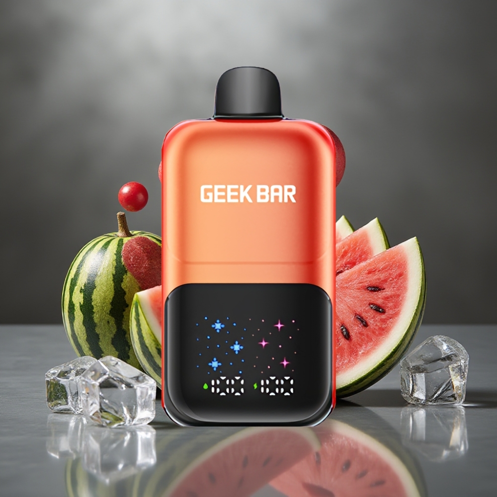 GEEK BAR 2GO 50000 Puff Nagy Képernyős 3 Fokozatú Íz/Hűvösség 20mL Dupla Tartály Vízalma Buborékrágó Jég