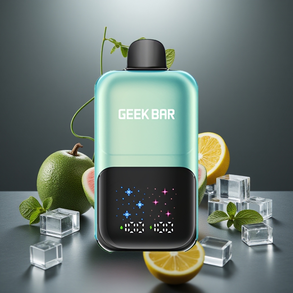 GEEK BAR 2GO 50000 Puff Nagy Képernyős 3-Szintű Beállítható Íz/Hűtés Dupla Tartály 20mL 5% Nikotinsó Hideg Borsmenta Jég