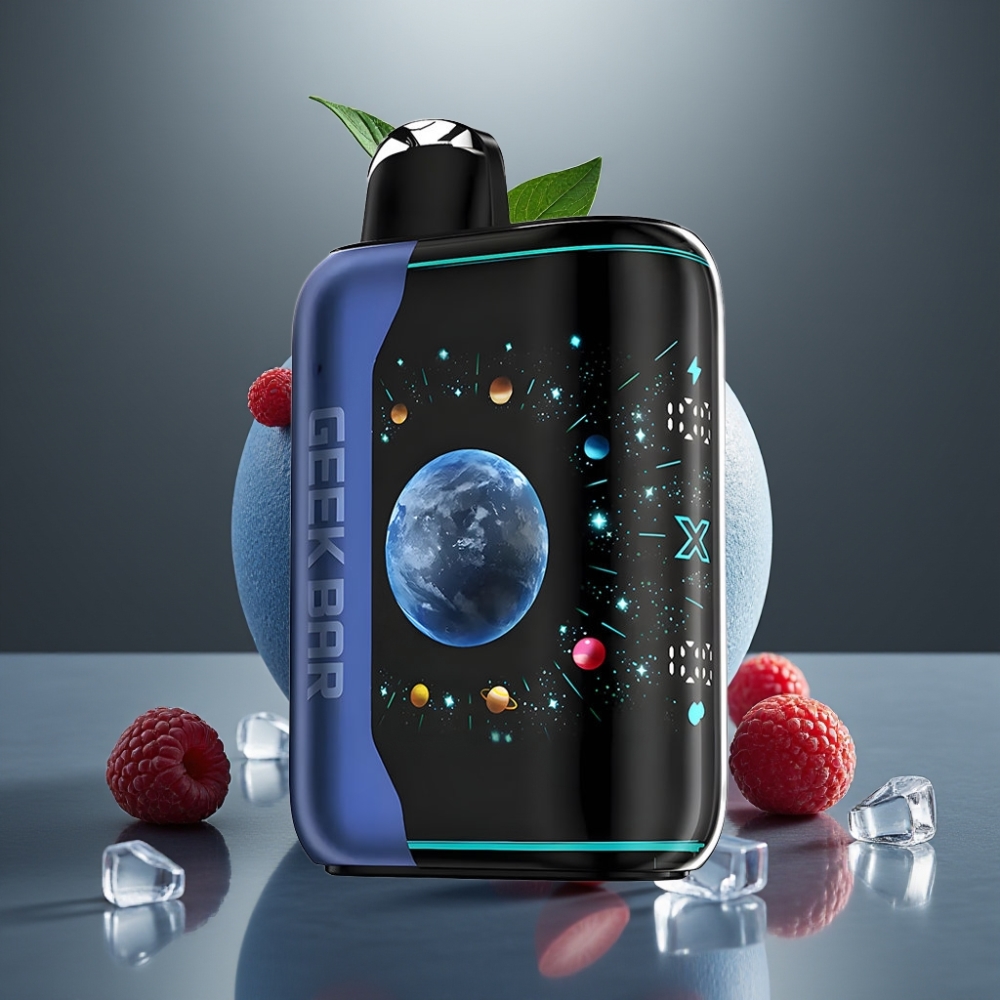 GEEK BAR Platinum 25000 Puff USB-C Gyors Töltés Dual Mesh Képernyő Kék Málna Jég