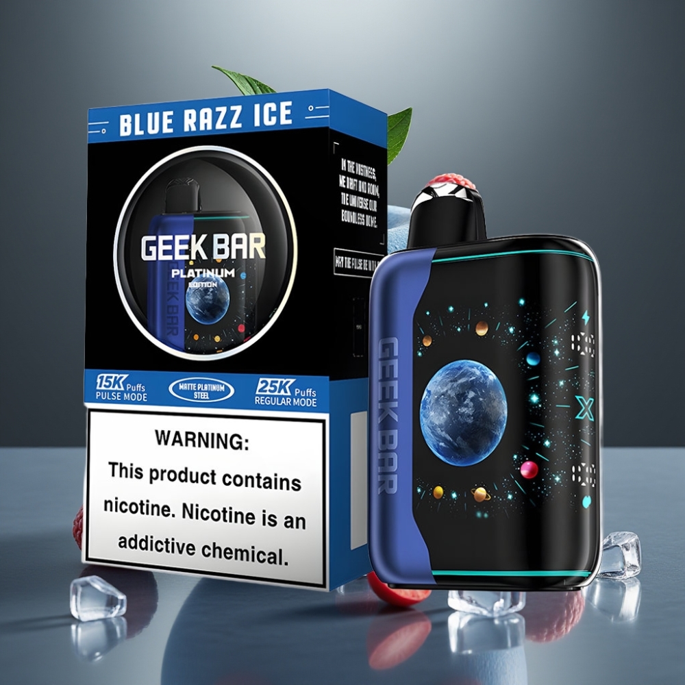 GEEK BAR Platinum 25000 Puff USB-C Gyors Töltés Dual Mesh Képernyő Kék Málna Jég