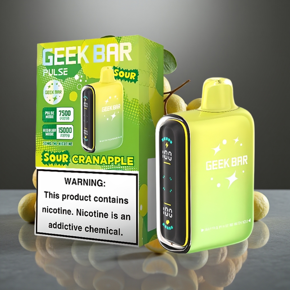 Geek Bar Pulse 15000 Löket 16ML 5% Nikotin 650mAh USB-C Légáramlás Savas Íz