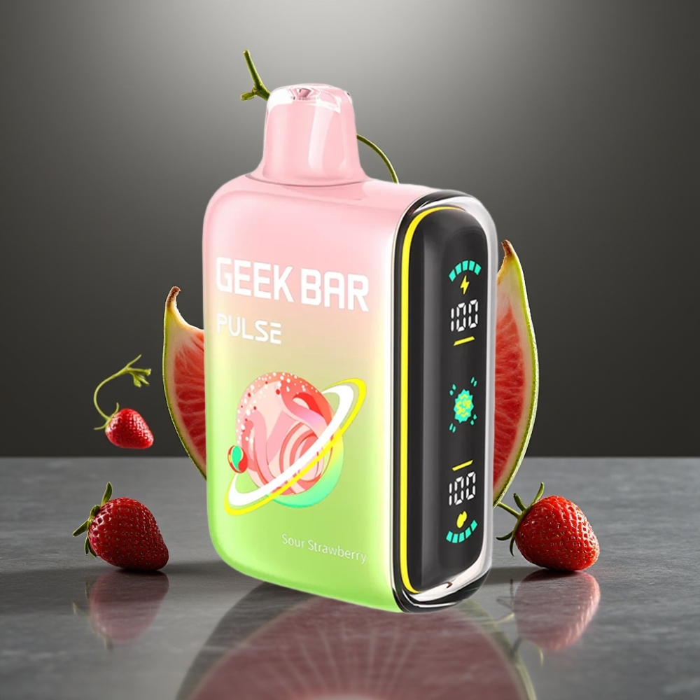 Geek Bar Pulse 15000 Löket 16ML 5% Nikotin 650mAh USB-C Légáramlás Savas Íz