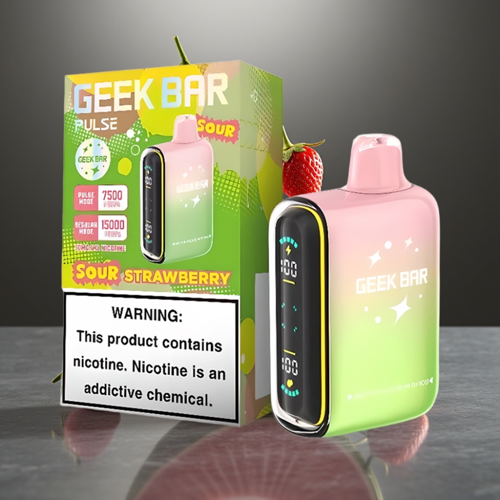 Geek Bar Pulse 15000 Löket 16ML 5% Nikotin 650mAh USB-C Légáramlás Savas Íz