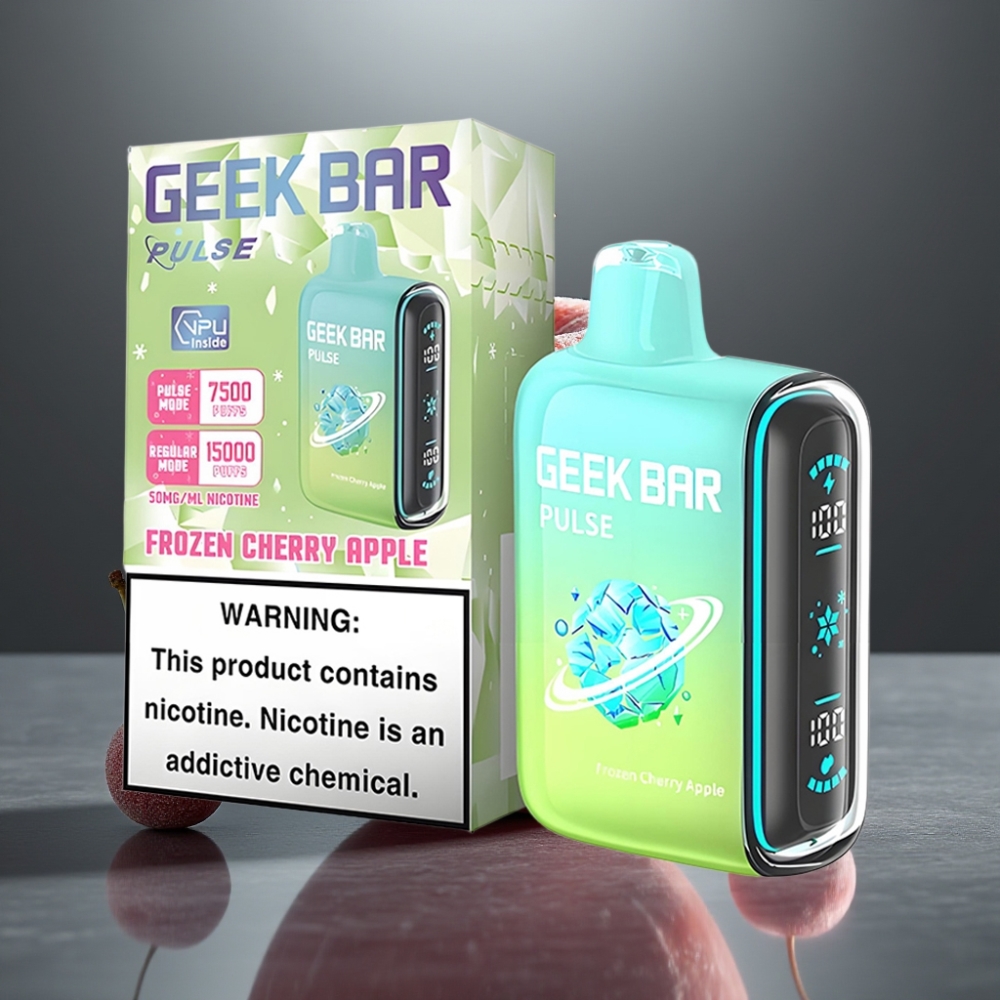 Geek Bar Pulse 15000 Puff Fagyasztott Kiadás 16ML 5% Nikotin 650mAh USB-C Légáramlás-Szabályozással