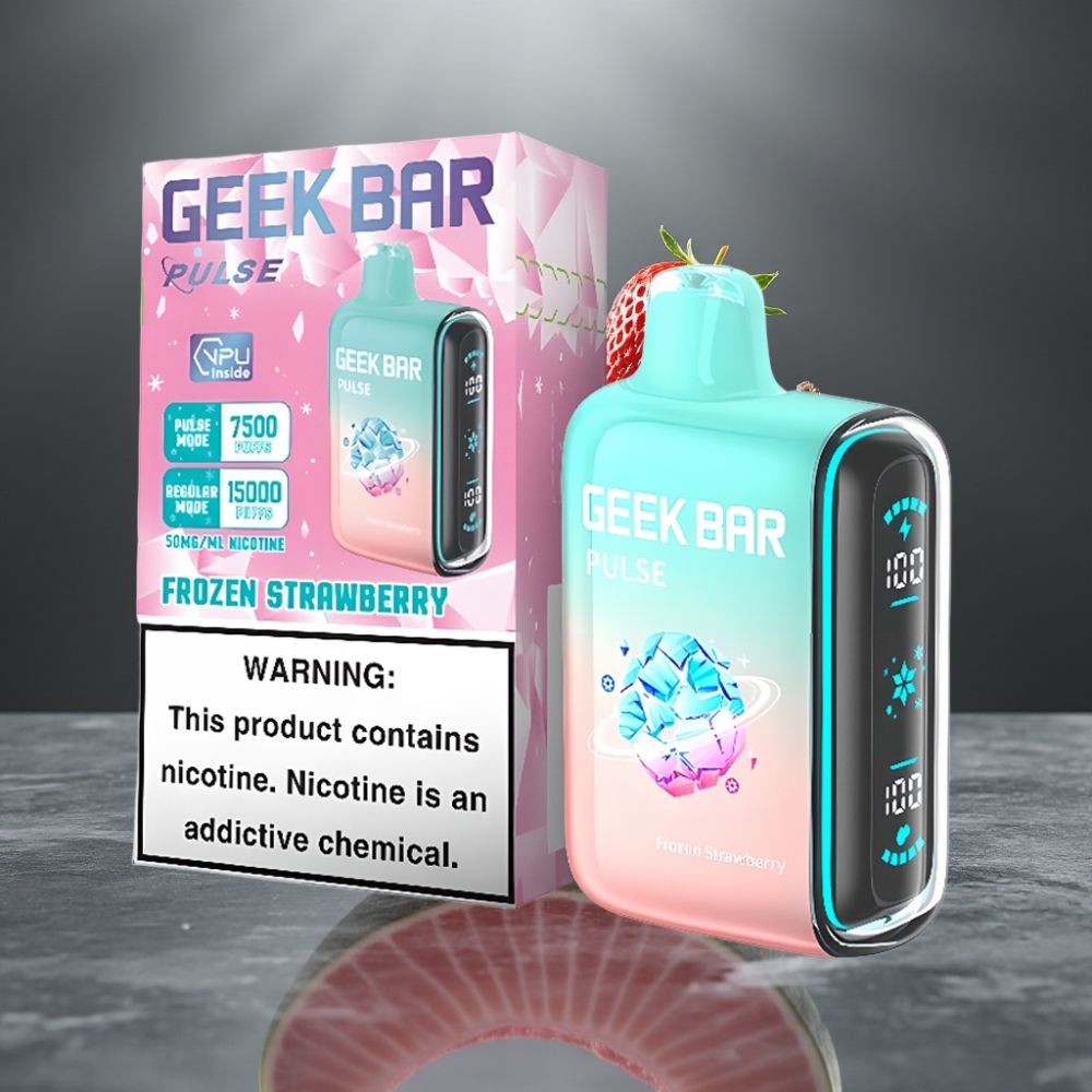 Geek Bar Pulse 15000 Puff Fagyasztott Kiadás 16ML 5% Nikotin 650mAh USB-C Légáramlás-Szabályozással