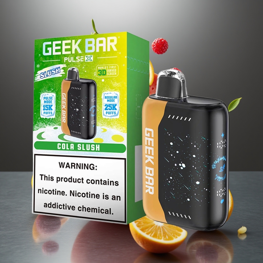 GEEK BAR Pulse X 25000 Füst Normál Mód | 15000 Füst Pulse Mód | 0-5% Nikotin | 18mL E-Liquid | 3D Képernyő | USB-C | Duális Mesh Slush
