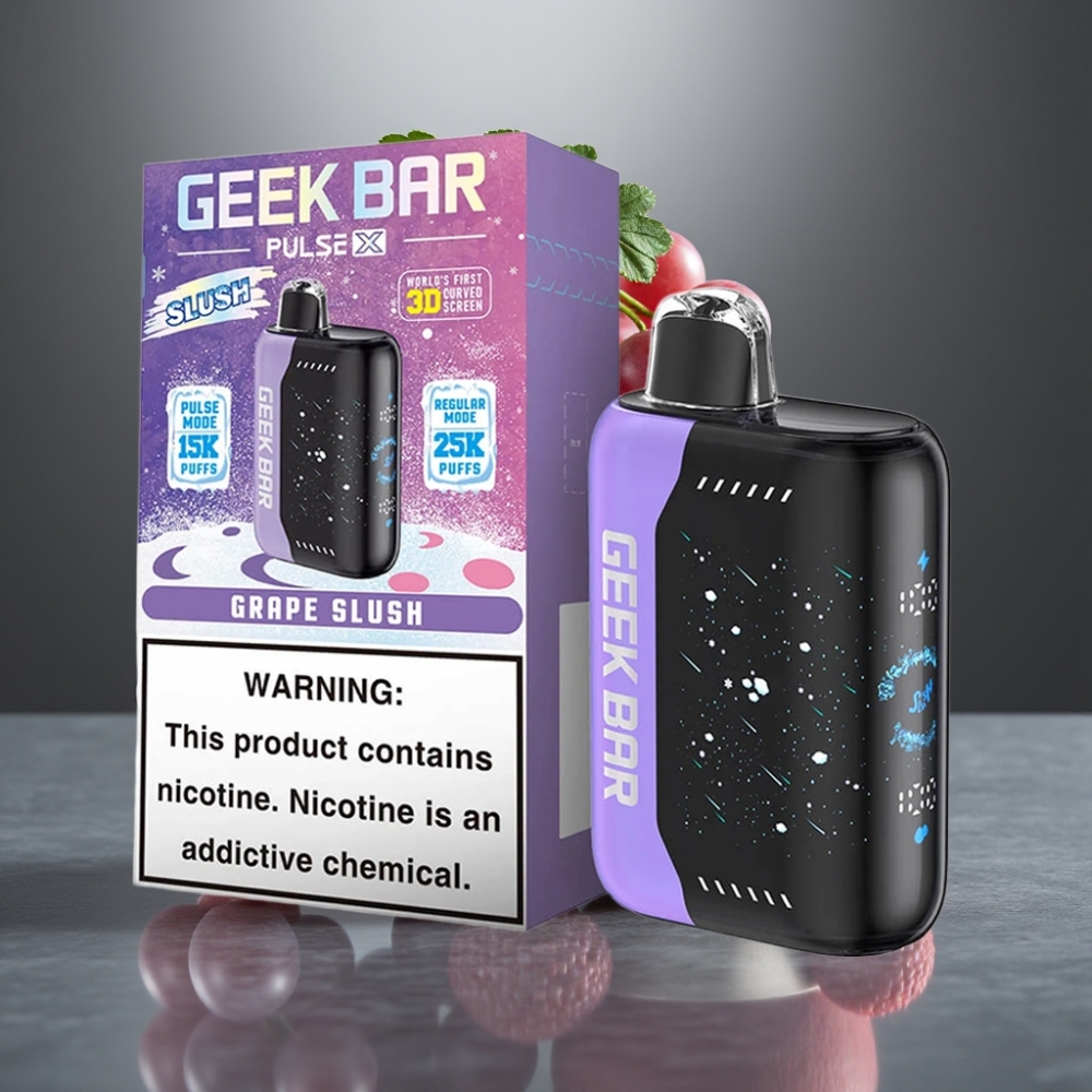 GEEK BAR Pulse X 25000 Füst Normál Mód | 15000 Füst Pulse Mód | 0-5% Nikotin | 18mL E-Liquid | 3D Képernyő | USB-C | Duális Mesh Slush