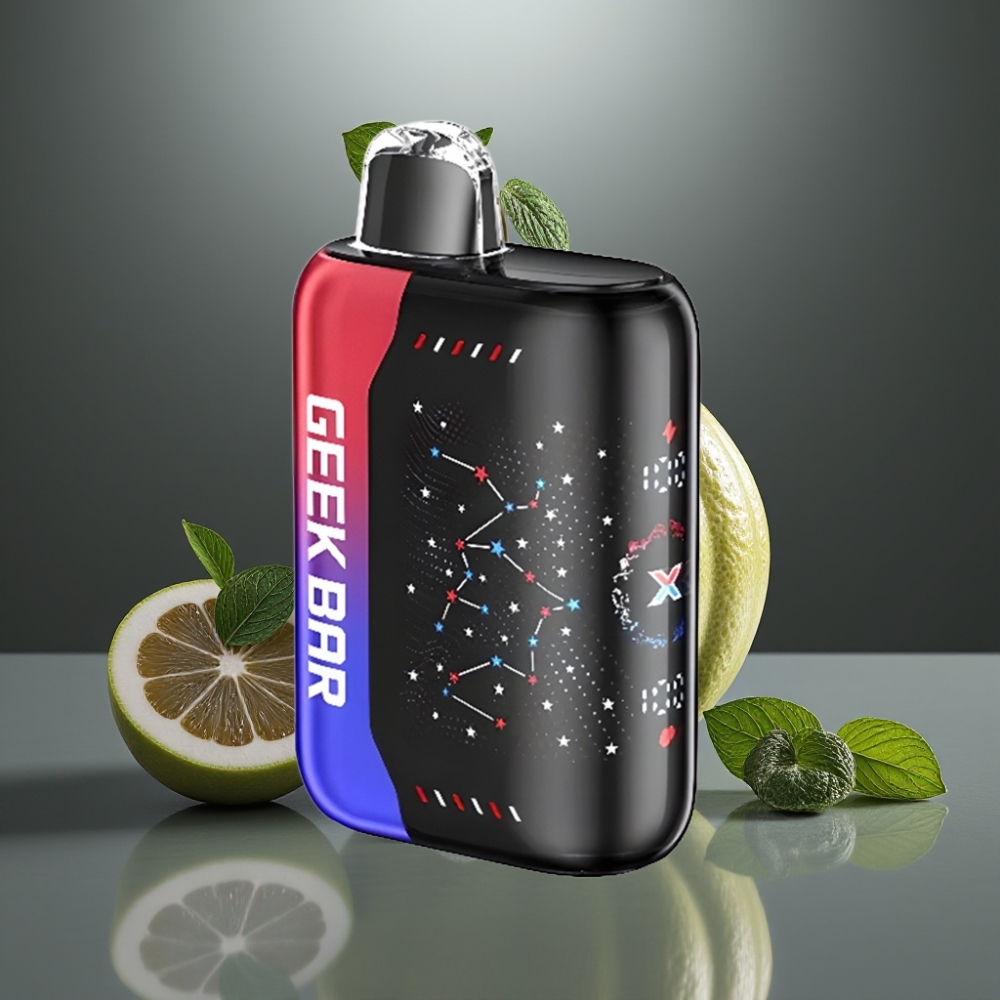GEEK BAR Pulse X 25000 Löket Normál Mód 15000 Löket Pulse Mód 0-5% Nikotin 18mL E-Liquid 3D Kijelző USB-C Dual Mesh Coil Patriot Kiadás