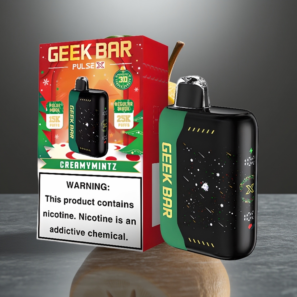 GEEK BAR Pulse X 25000 Puff Normál Mód 15000 Puff Pulse Mód Nikotin 0-5% 18mL USB-C Képernyős Karácsonyi Kiadás