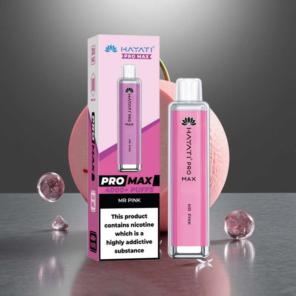 Hayati Pro Max 4000 Böf Crystal LED Újrahasznosítható Akkumulátor 2ml Tartály 10ml Automata Utántöltés Rózsaszín Úr