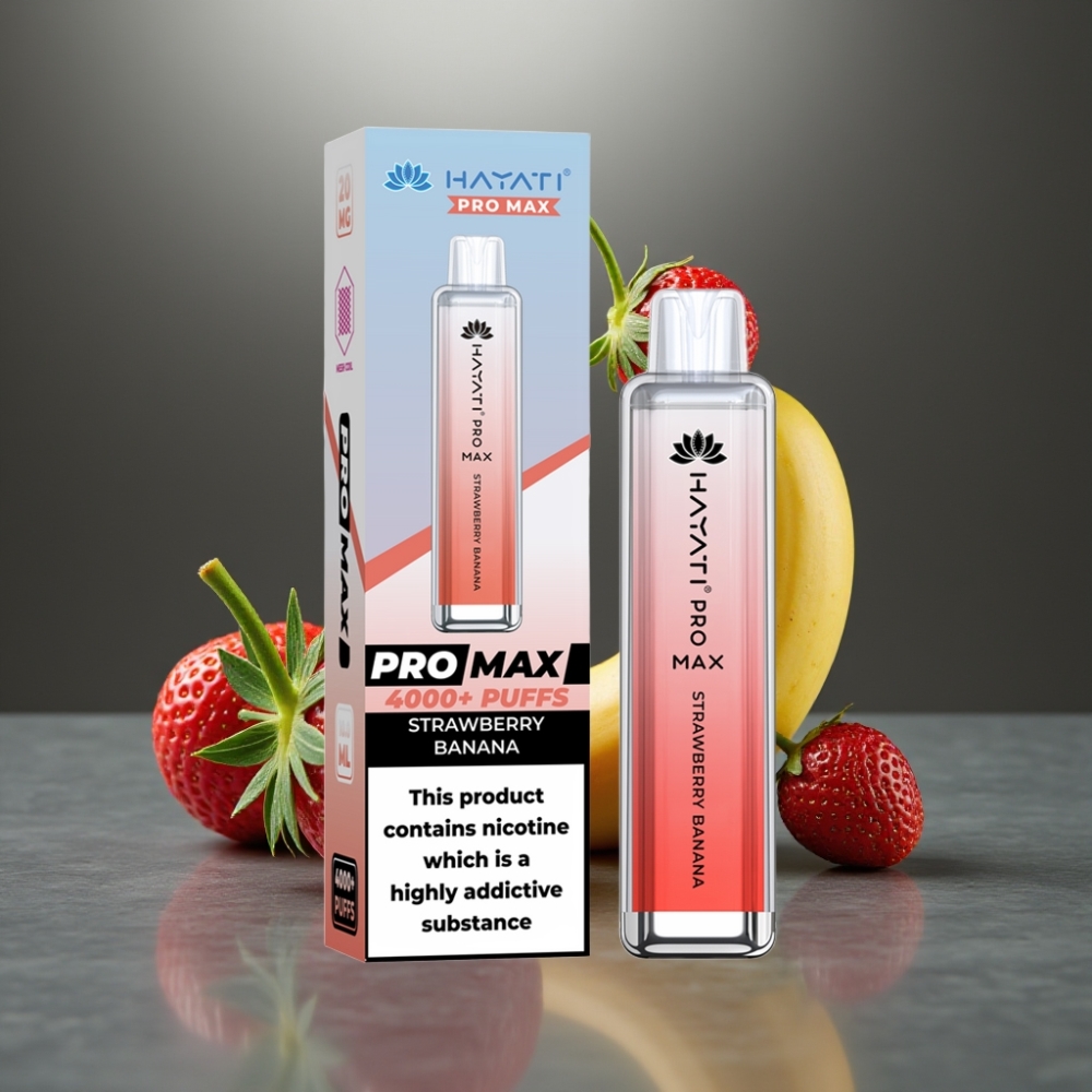 Hayati Pro Max 4000 Puff Eldobható E-Cigi 28×28×120mm 2%, 5% Nikotin 1400mAh Epe