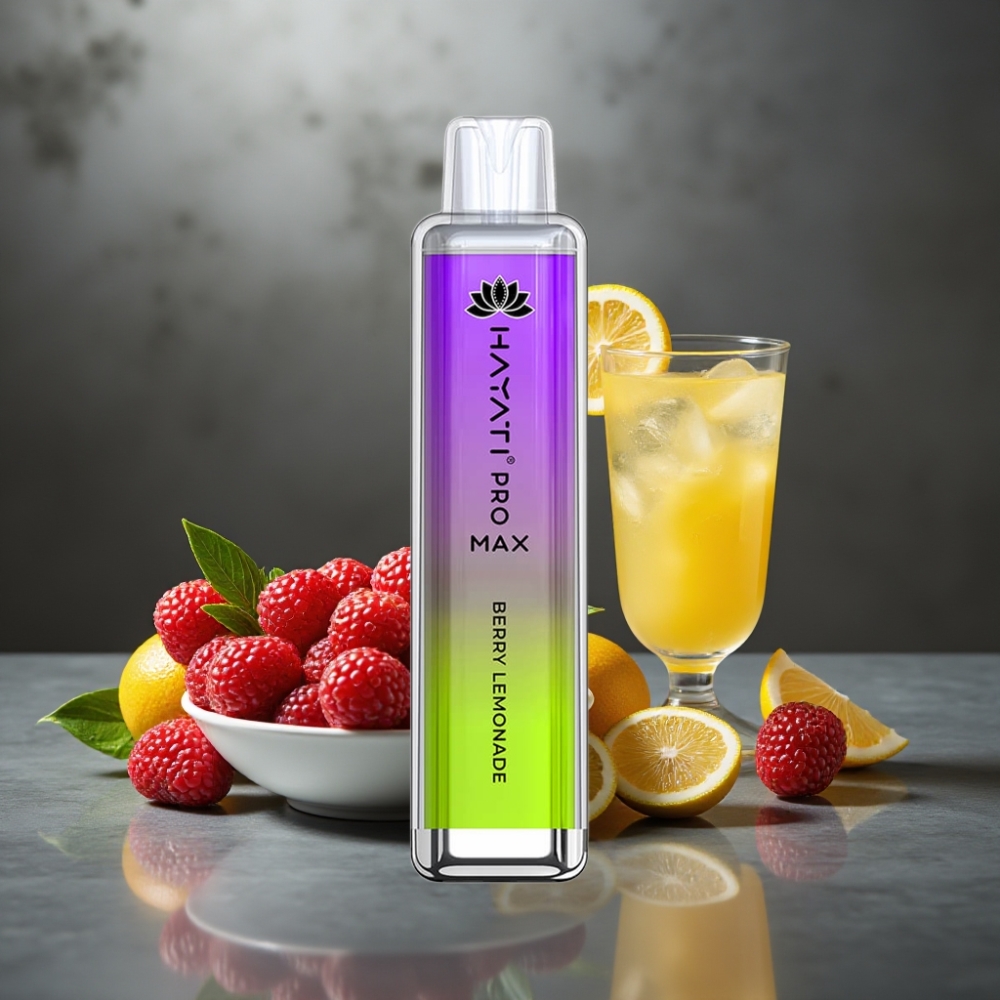Hayati Pro Max 4000 Puff Eldobható E-Cigi 28×28×120mm 2%/5% Nikotin 1400mAh Újratölthető Bogyós Limonádé