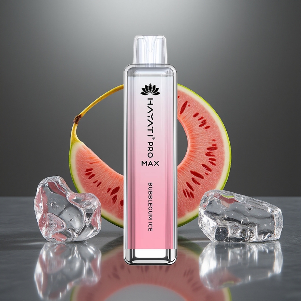 Hayati Pro Max 4000 Puff Eldobható E-cigaretta 28×28×120mm 1400mAh 2%/5% Nikotin Buborékrágó Jég