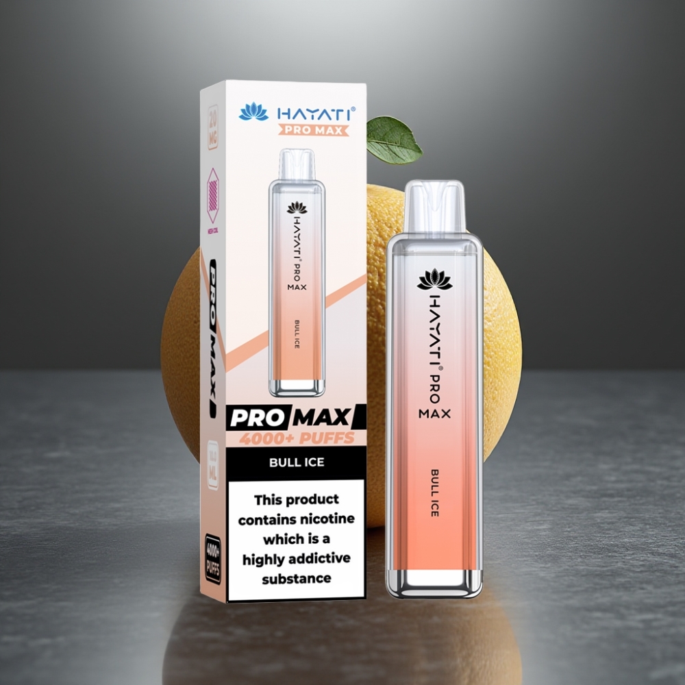 Hayati Pro Max 4000 Puff Eldobható E-cigaretta Bivaly Jég (28×28×120mm, 2%/5% Nikotin, 1400mAh, Dual 1.1 Ohm Mesh Coil, TPD)