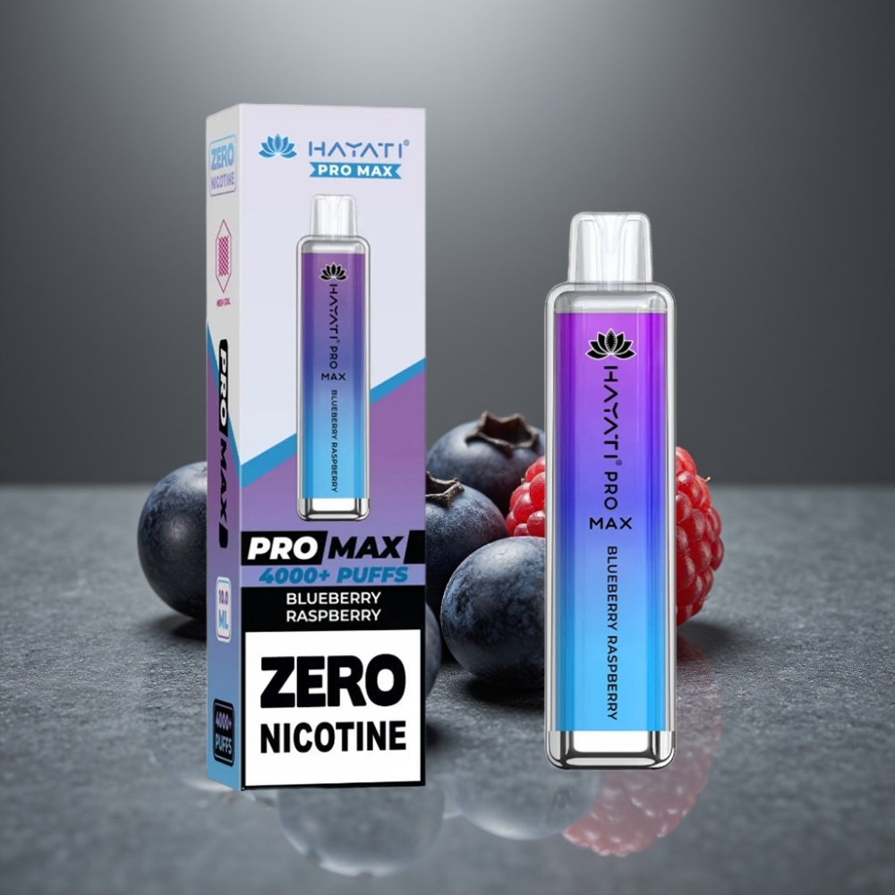 Hayati Pro Max 4000 Puff Eldobható E-papíros Kétszeres 1.1 Ohm Mesh Tekercs 1400mAh Akku 2%/5% Nikotin Áfonya Málna Íz