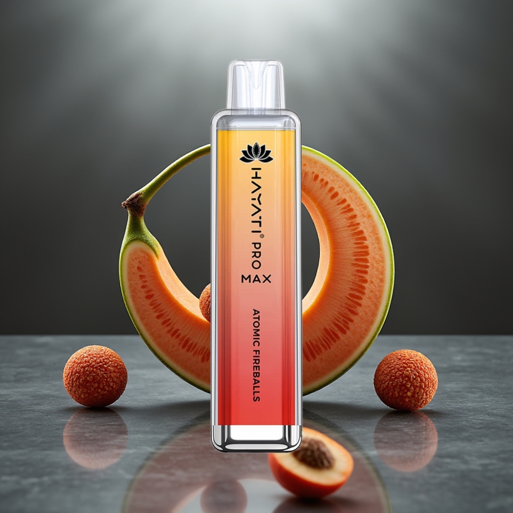 Hayati Pro Max 4000 Puff Eldobható Vape Atom Tűzgolyók, 28×28×120mm, 2%/5% Nikotin, 1.1 Ohm Dual Mesh, 1400mAh, TPD