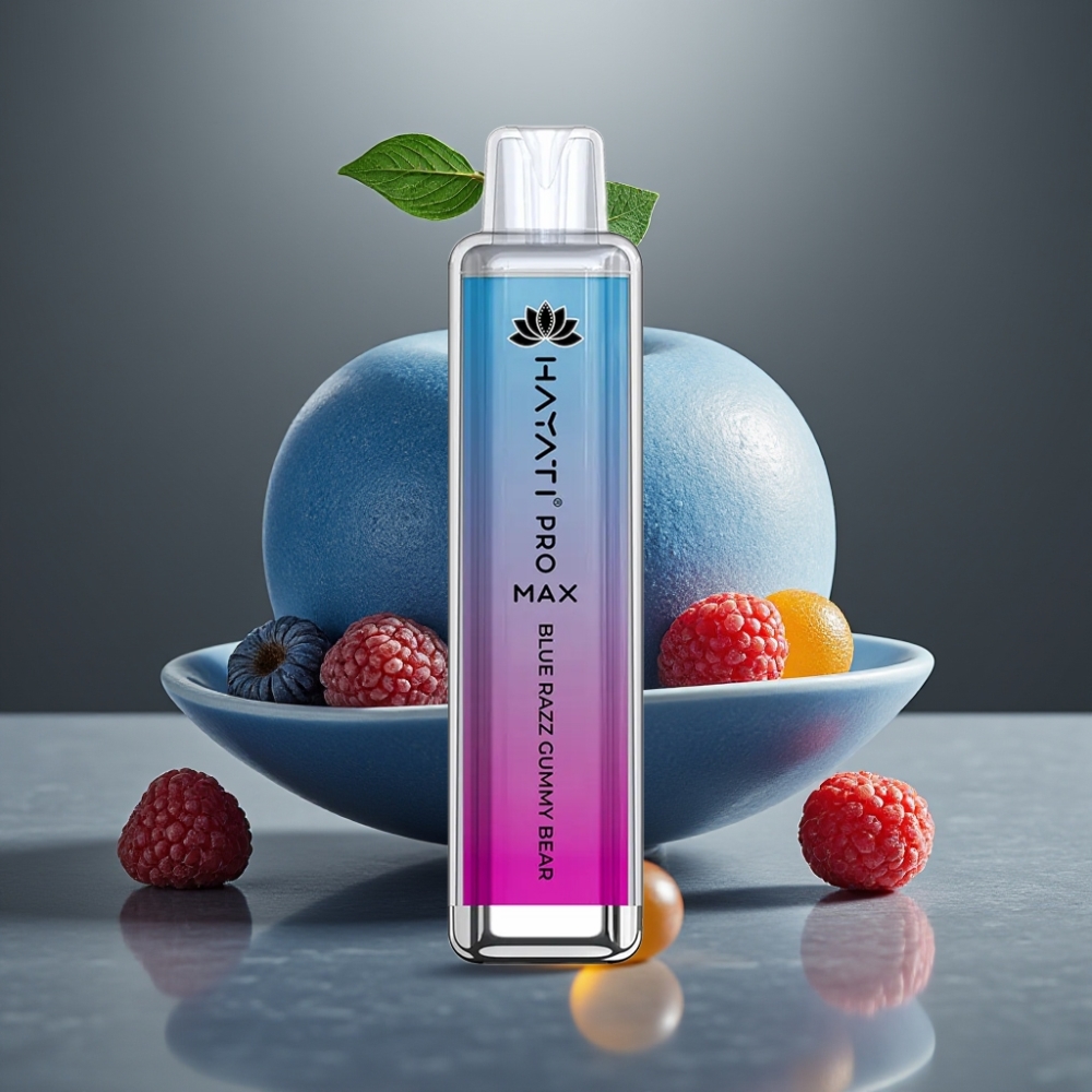 Hayati Pro Max 4000 Puff Eldobható Vape – Kétszeres 1.1 Ohm Mesh Tekercs, 1400mAh Akku, Kék Málna Gumicukor Íz