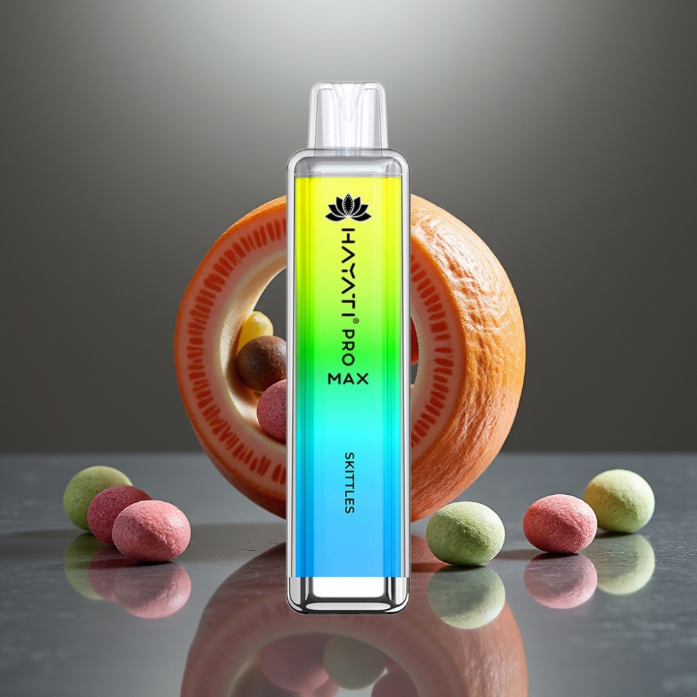 Hayati Pro Max 4000 Puff Elszívható E-Cigi Skittles Íz (28×28×120mm, 2%/5% Nikotin, 1400mAh, TPD)