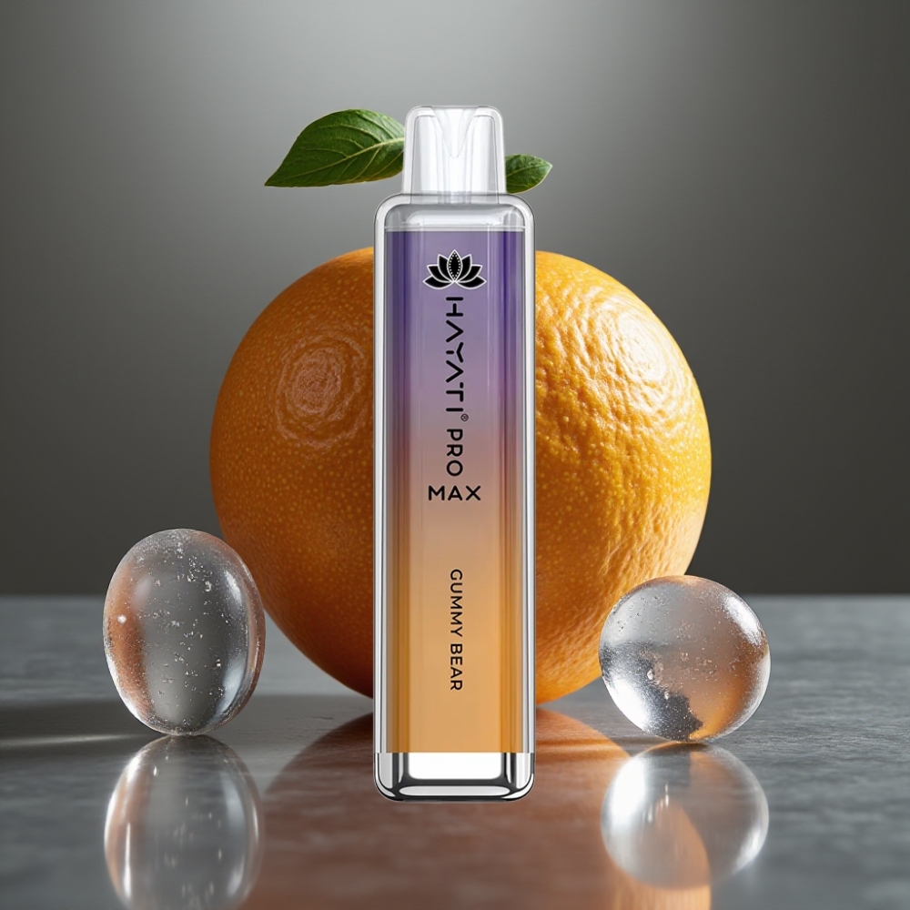 Hayati Pro Max 4000 Puffs Eldobható E-Cigi 28×28×120mm 2%/5% Nikotin 1400mAh Dual 1.1 Ohm Mesh Csomagolás MálnaMedve Íz