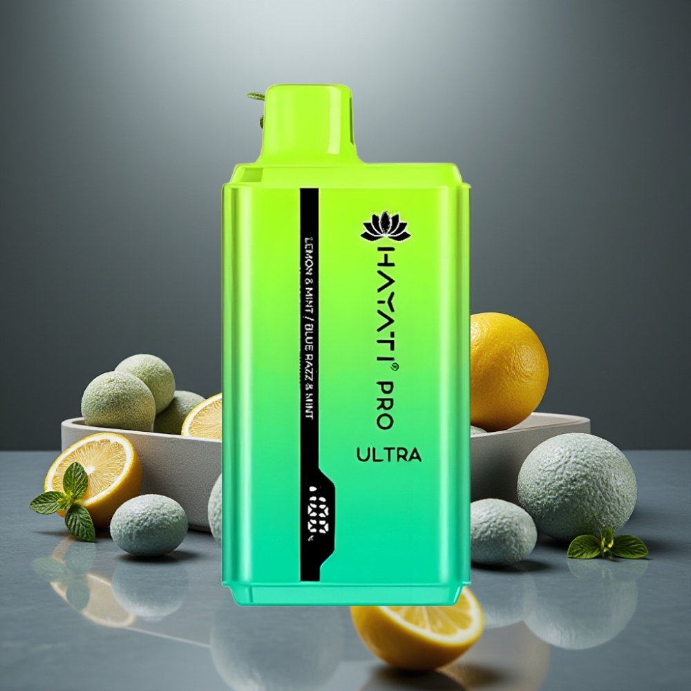 Hayati Pro Ultra 15000+ Puff 850mAh 2×12ml 2% 49 Íz Citrom & Menta Kék Áfonya & Menta