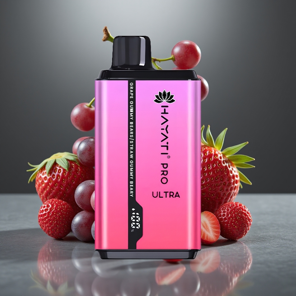 Hayati Pro Ultra 15000+ Puff 850mAh 2×12ml 2% 49 Íz Málna Medvecukor Szőlő Medvecukor