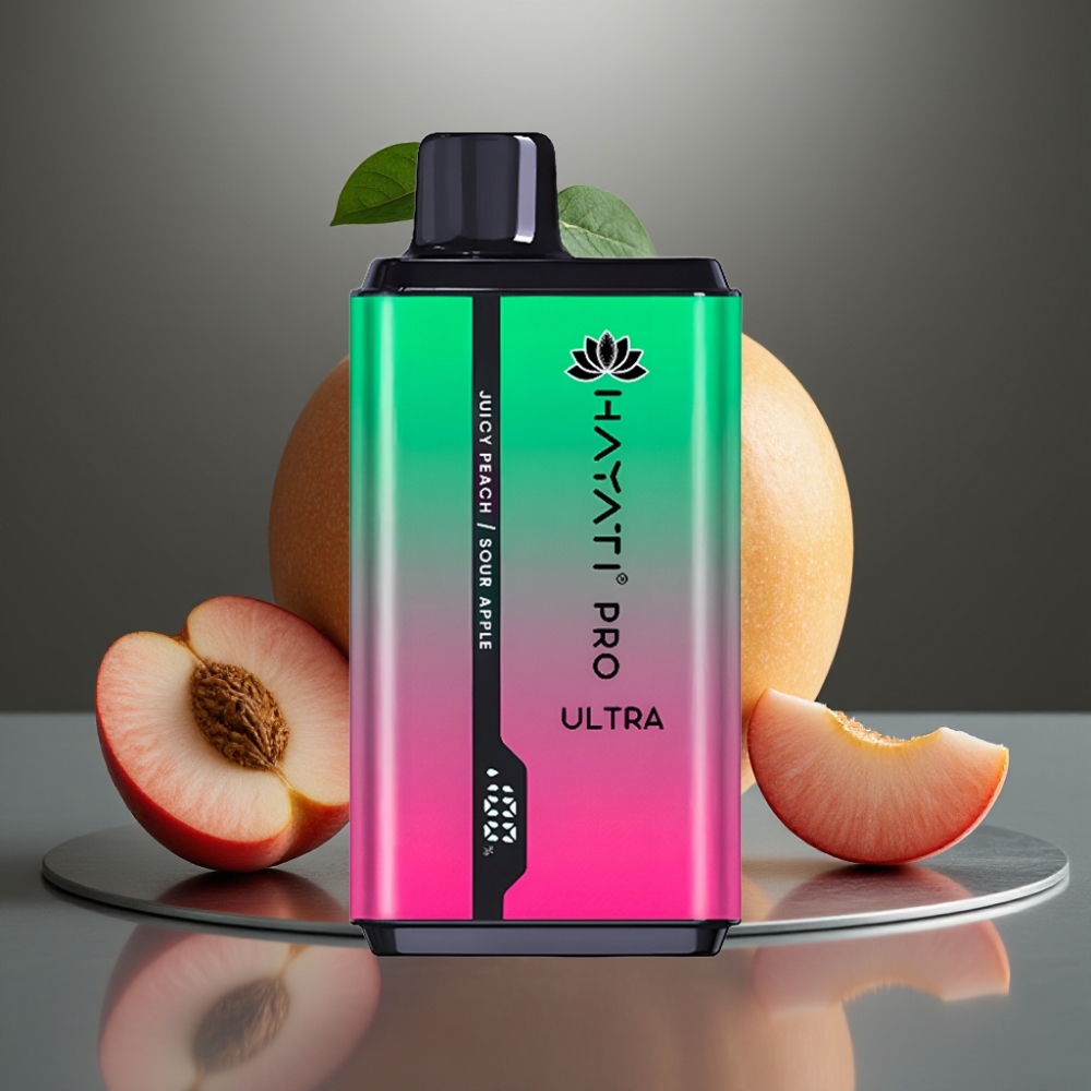 Hayati Pro Ultra 15000+ Puff 850mAh 2×12ml 2% 49 Íz Savanyú Alma Lédús Őszibarack