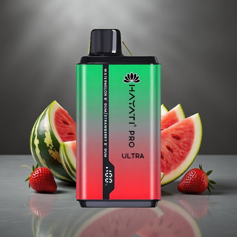 Hayati Pro Ultra 15000+ Puff 850mAh 2×12ml 2% 49 Ízesítmény Görögdinnye Buborékrággal Eper Buborékrággal