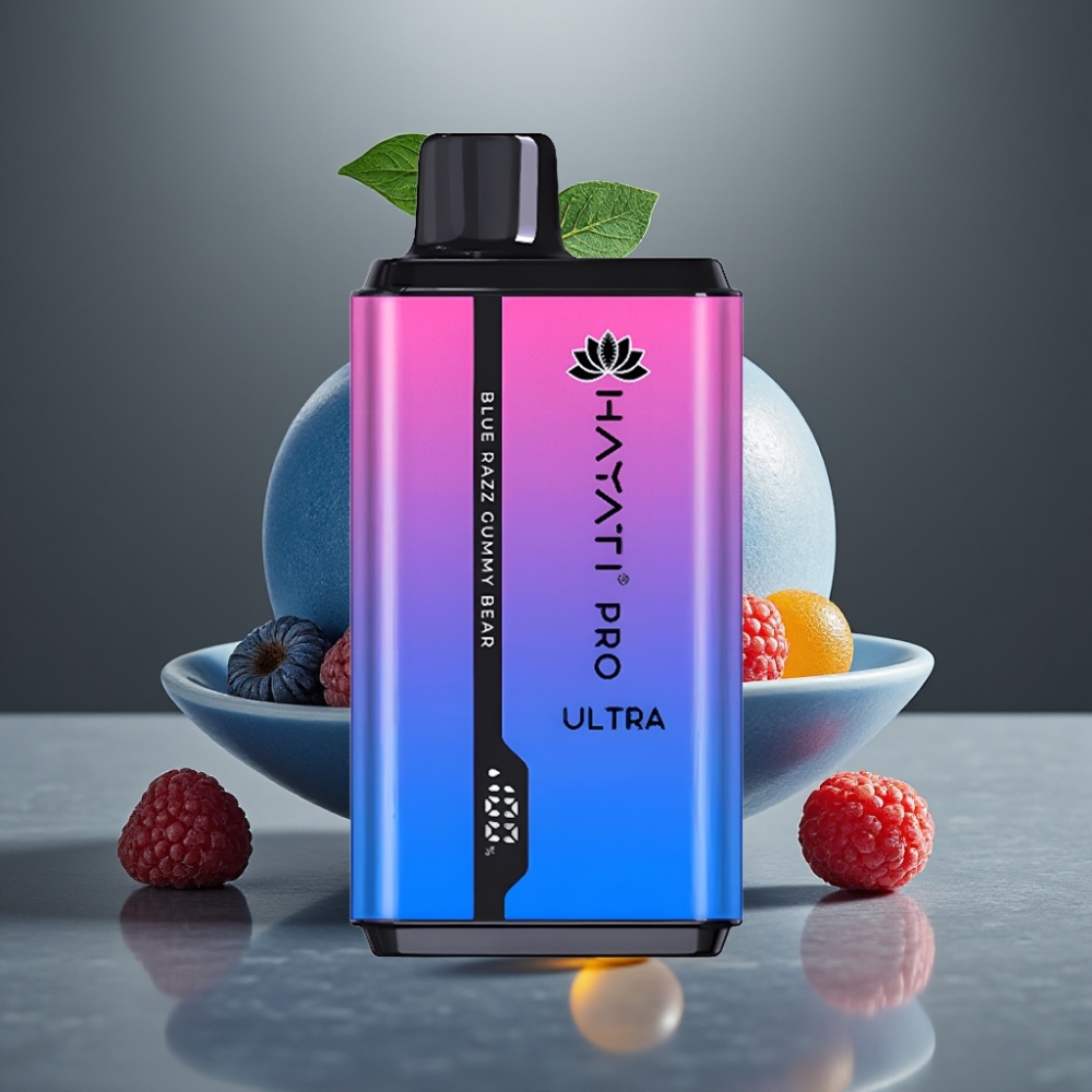 Hayati Pro Ultra 15000+ Puff 850mAh 2×12ml 2% 49 Ízesítmény Kék Málna Gumicukor Medve